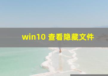 win10 查看隐藏文件